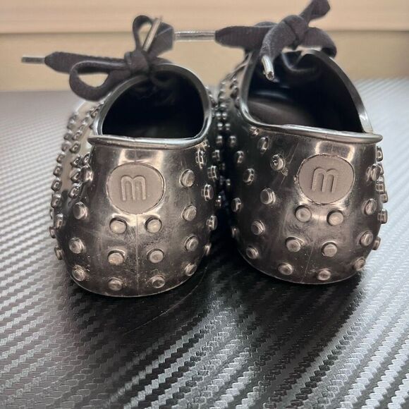Mini Melissa Black Rubber Studded Sneakers Toddler Size 10 - Picture 4 of 7